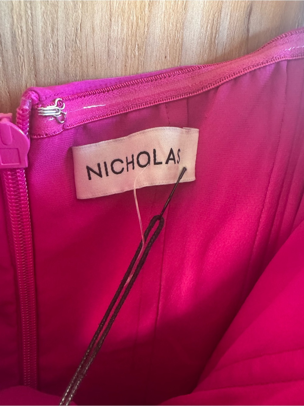 NICHOLAS Hot Pink Satin Strapless Mini Dress NWT US 2 - Picture 4 of 8